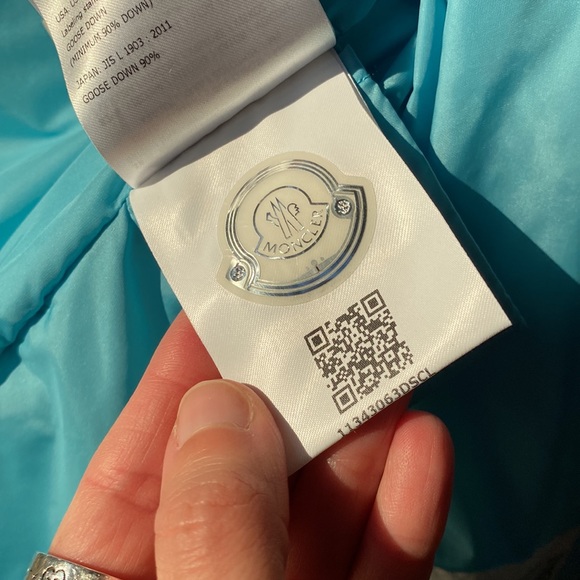 COPY - Moncler Blue velvet puffer coat - Picture 12 of 12